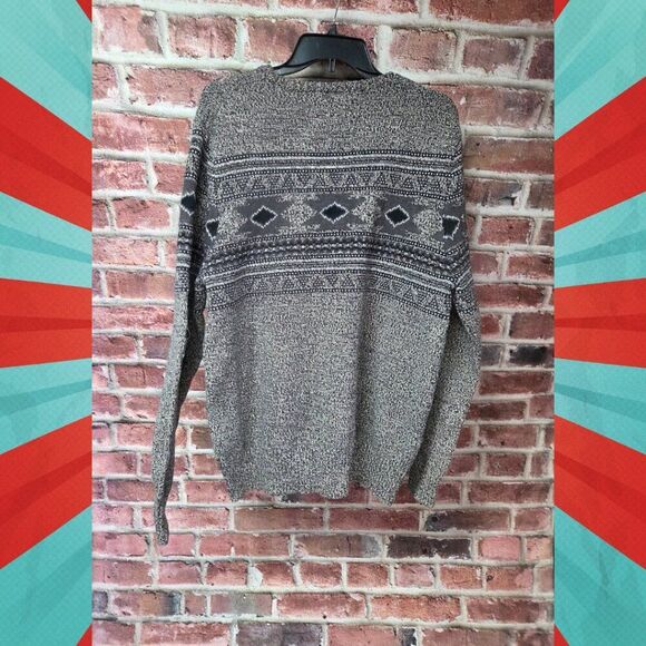 Urban Pipeline Pullover Sweater | Men’s XXL | Gray & Black Geometric Knit - Picture 2 of 6